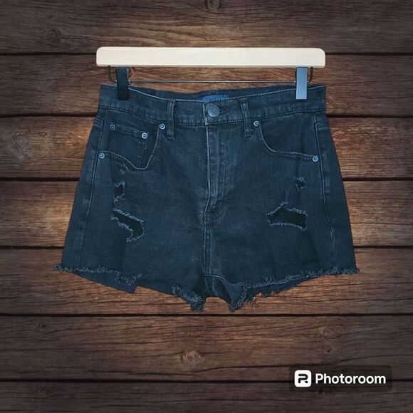 Aeropostale Black Cheeky Denim Shorts Size 8 - Picture 1 of 8